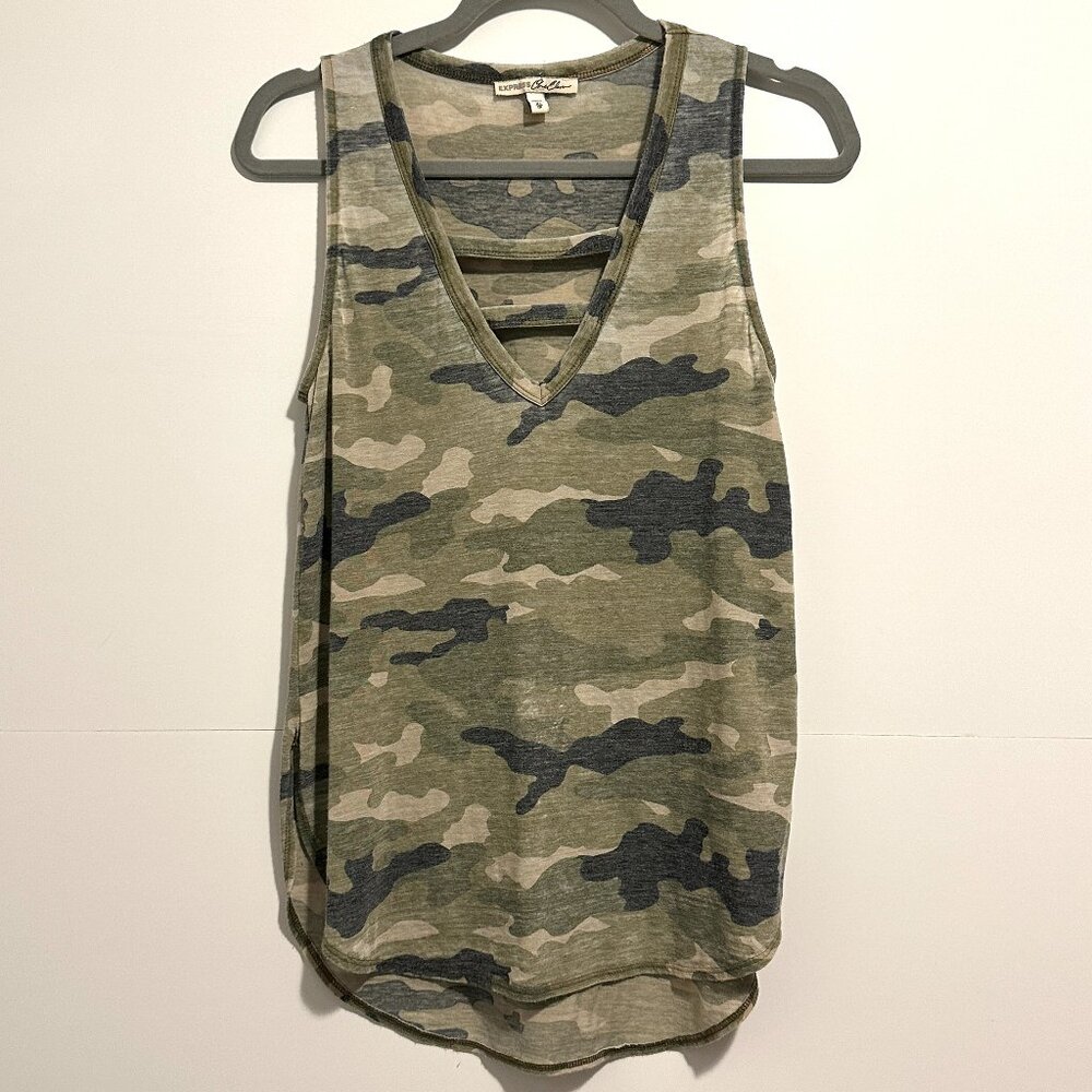 Express One Eleven Women's Camo Tank Top Sleeveless Shirt XS